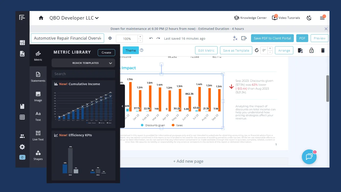 reach reporting customizable financial reports social