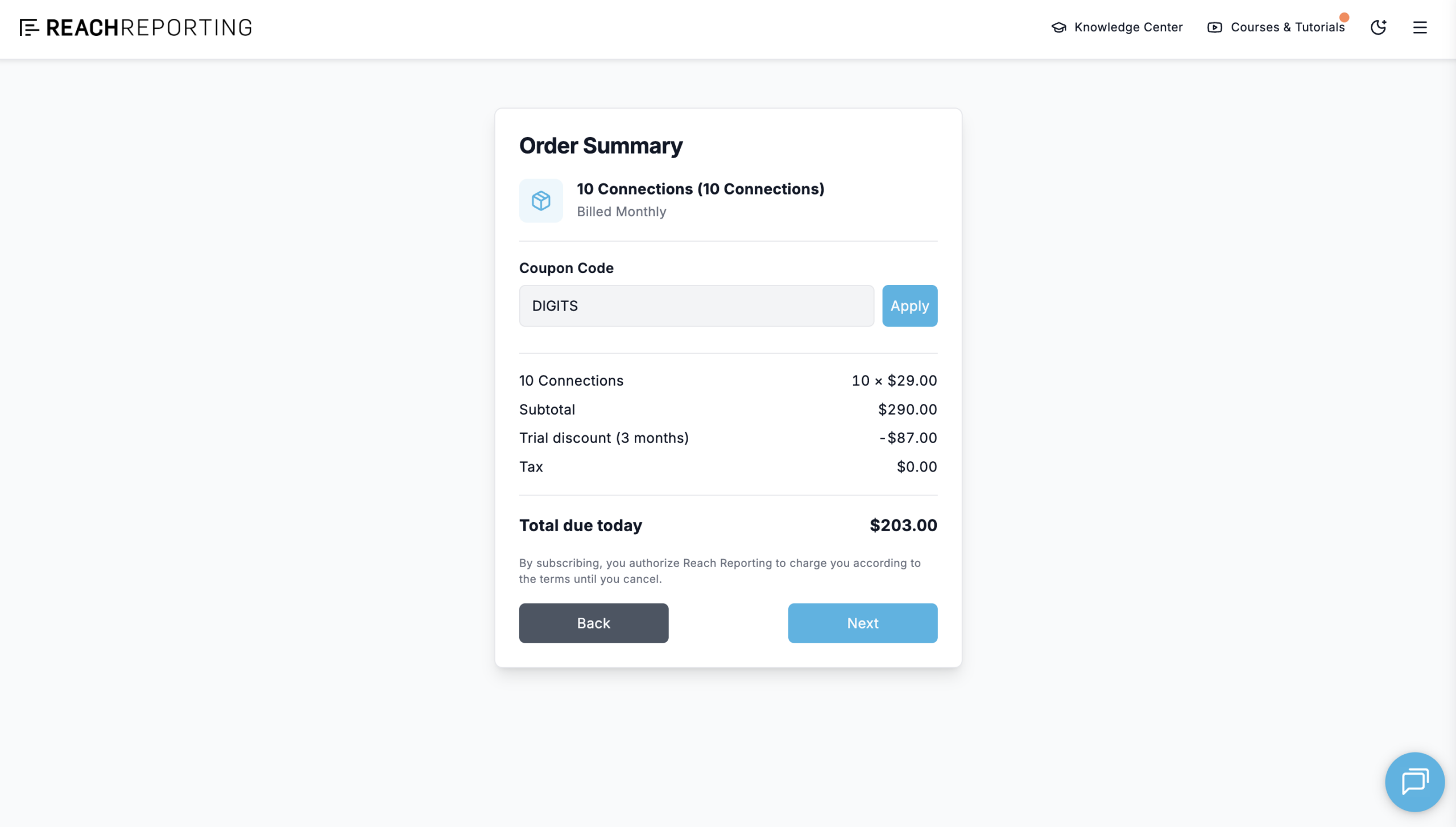 Enter your DIGITS discount code