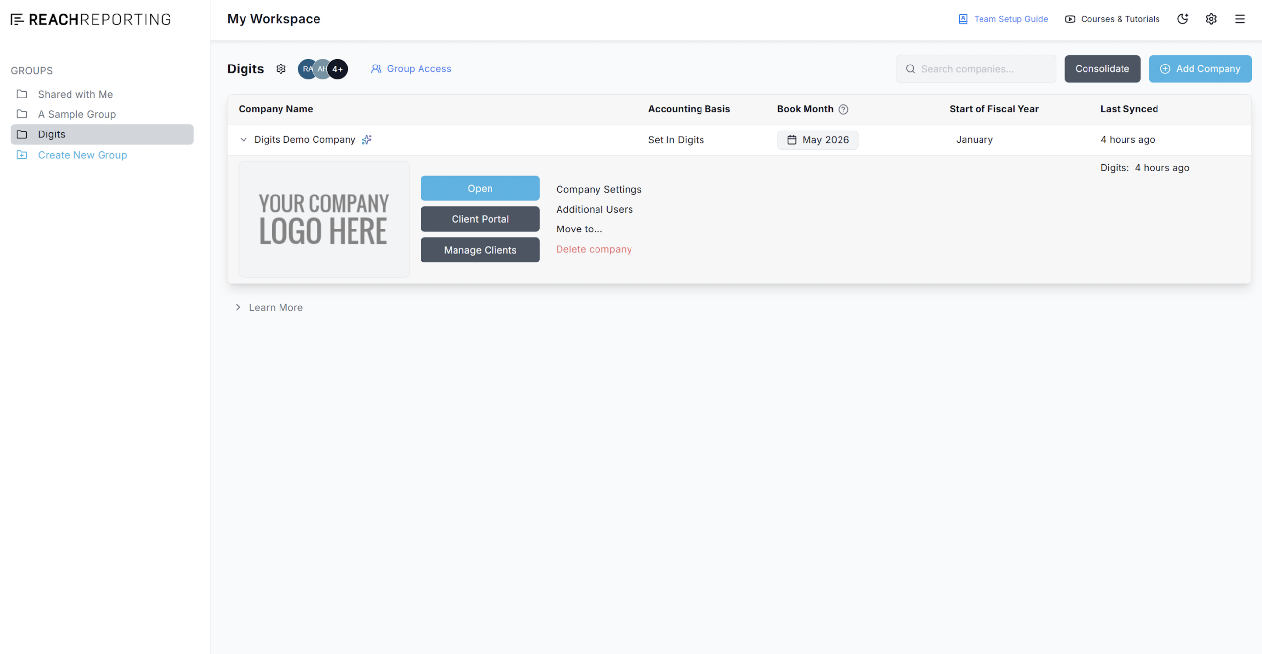 Digits added successfully